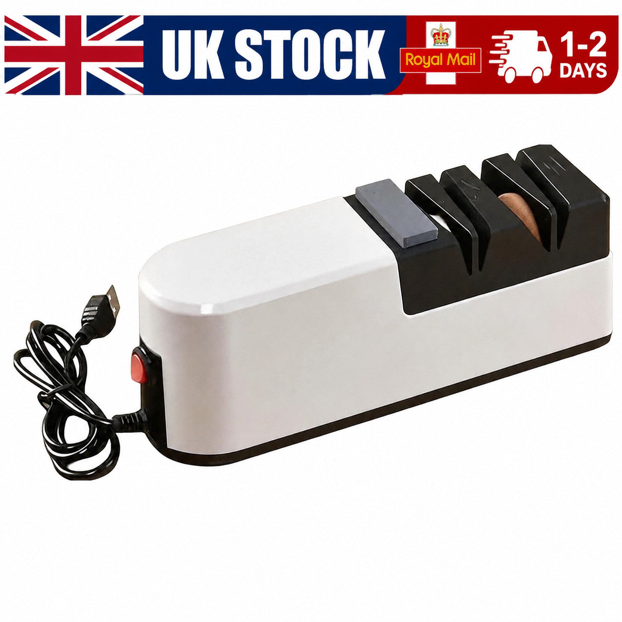 5in1 Electric Knife Sharpener System with Straight Blade Diamond Knife Sharpener