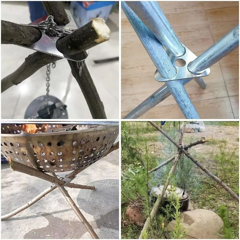 Campfire Cooking Tripod Stand Ultralight Portable with Adjustable Hanging Chain