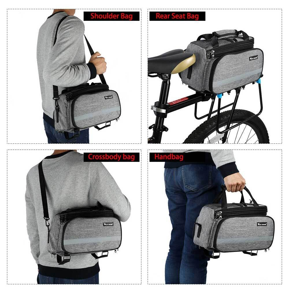 Waterproof Cycling Bicycle Touring Trunk Bag Bike Pannier Bag Rear Rack Bag