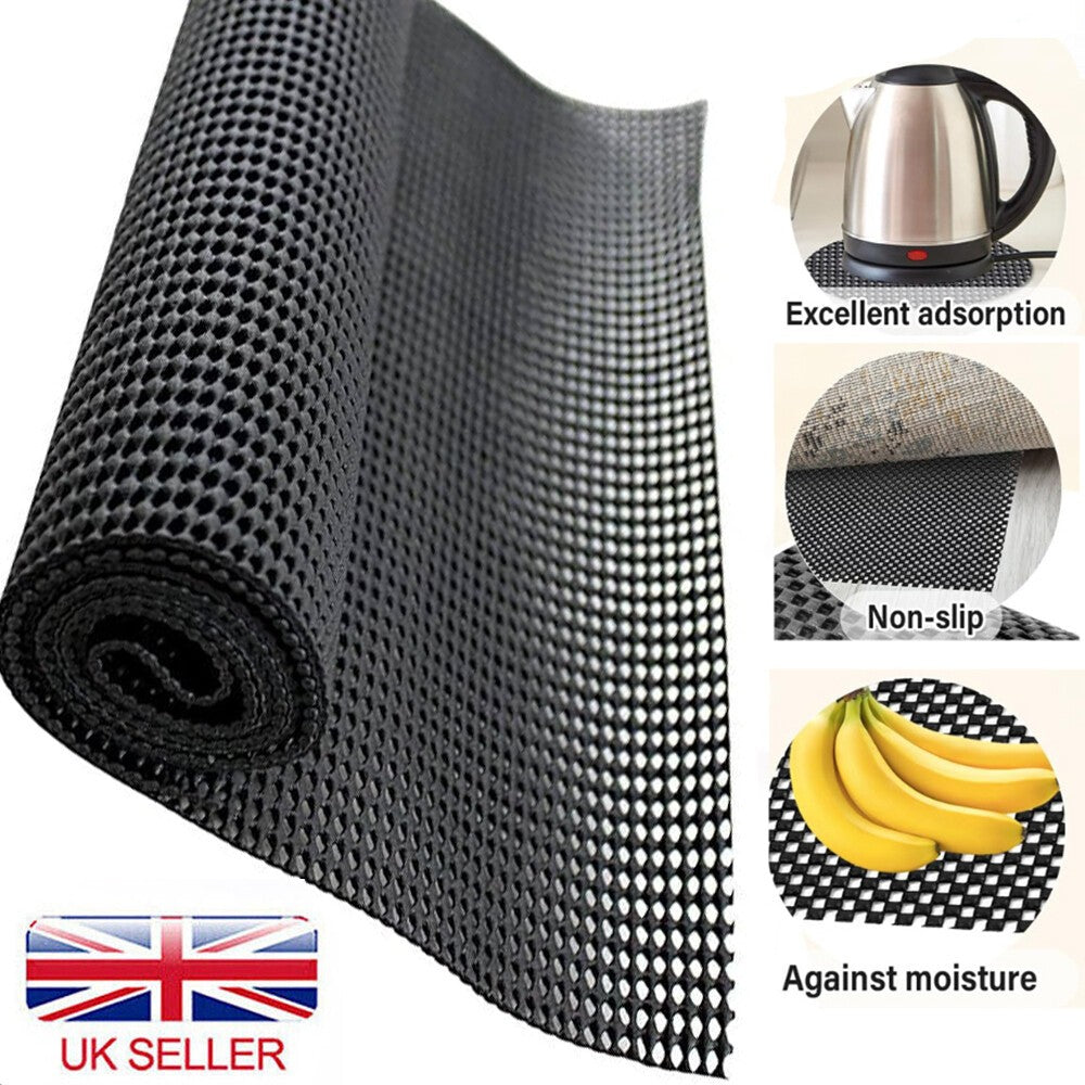 Kitchen Cupboard Liners Shelf Underlay Under Lining Non Slip Mat Roll PVC UK