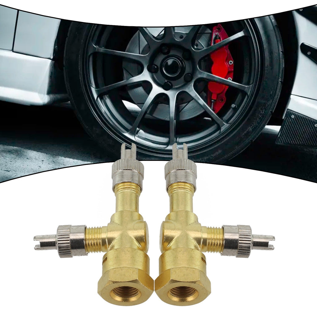3 way Pure TPMS Valve Tee Adapter for Cars and For Motorcycles Set of 2