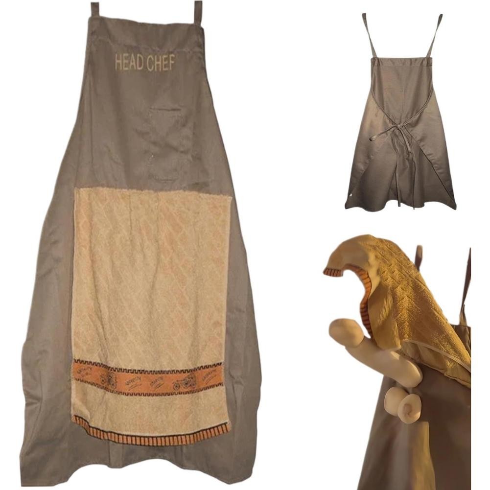 Funny Chef's Prank Apron Cooking Kitchen Chef Aprons with Pockets Gift Men VBN