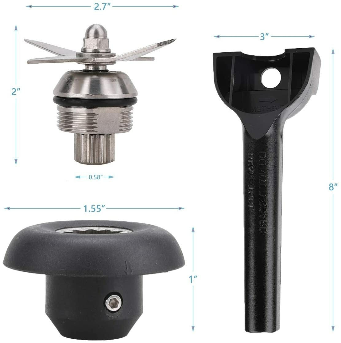 Wet Blade Assembly with Wrench & Drive Socket Kit for Vitamix 5200 Series Parts