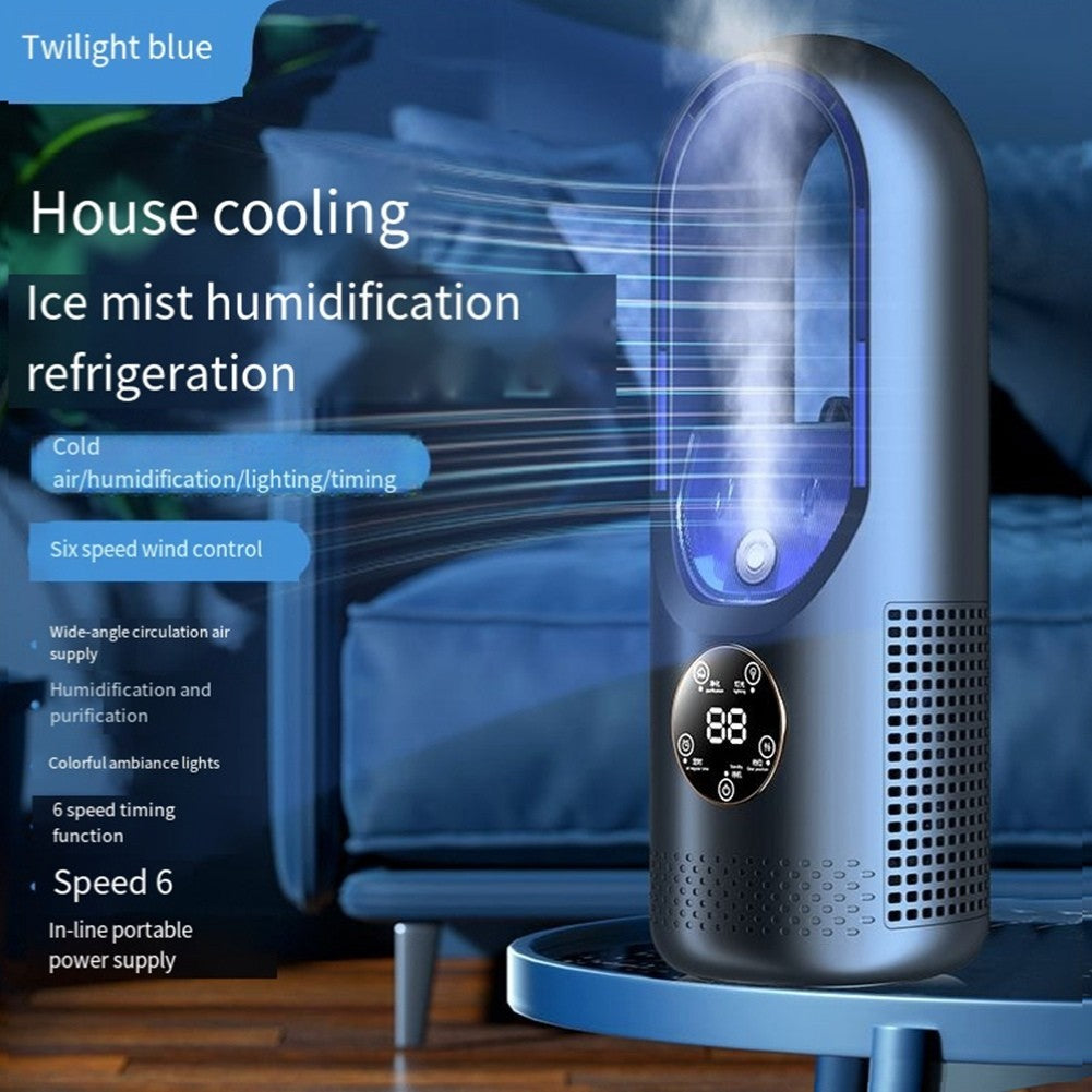 Bladeless Fan Electric Fan Household Dormitory Cooling Fan (blue).*