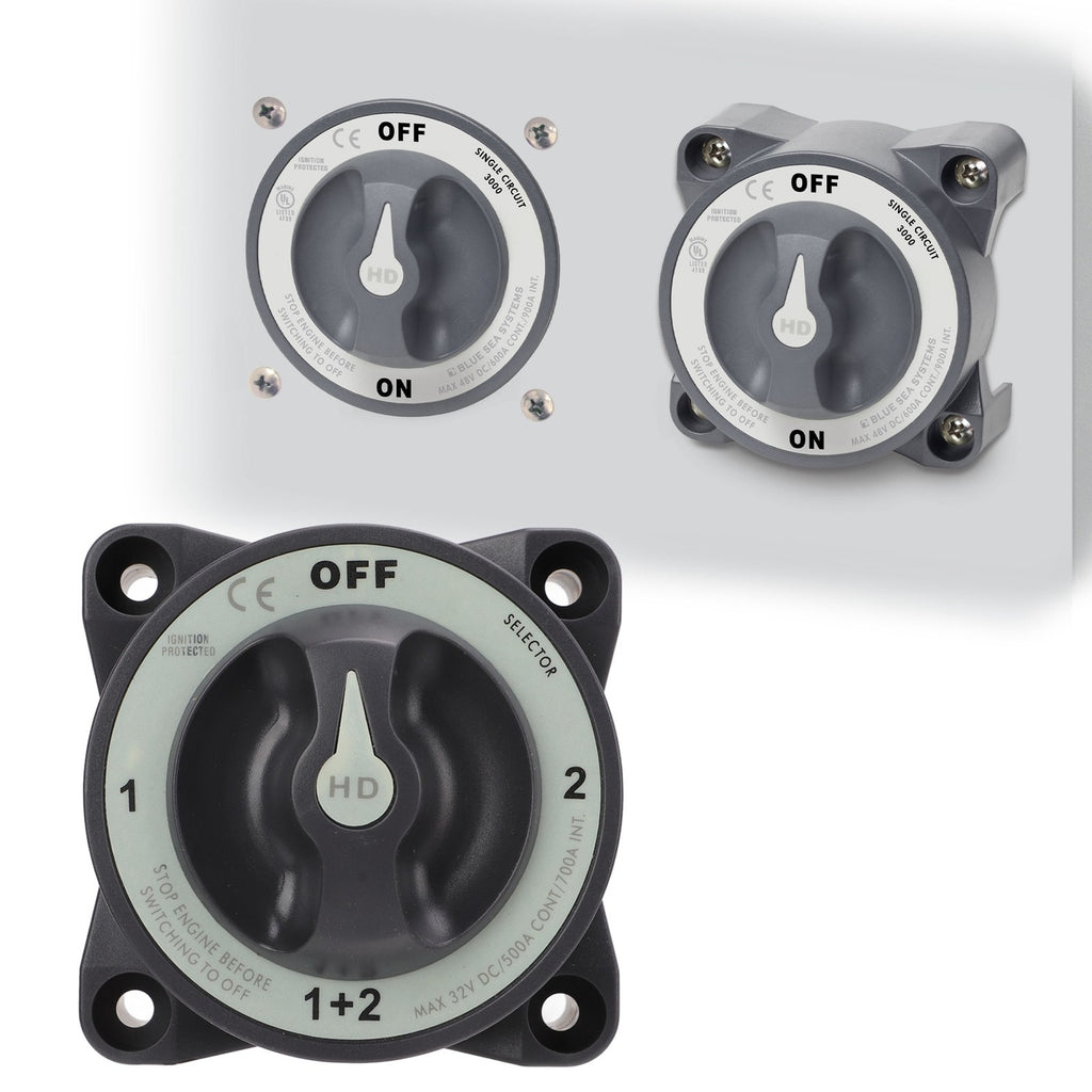 500A Marine Battery Disconnect Switch Heavy Duty 4 Position Battery Selector