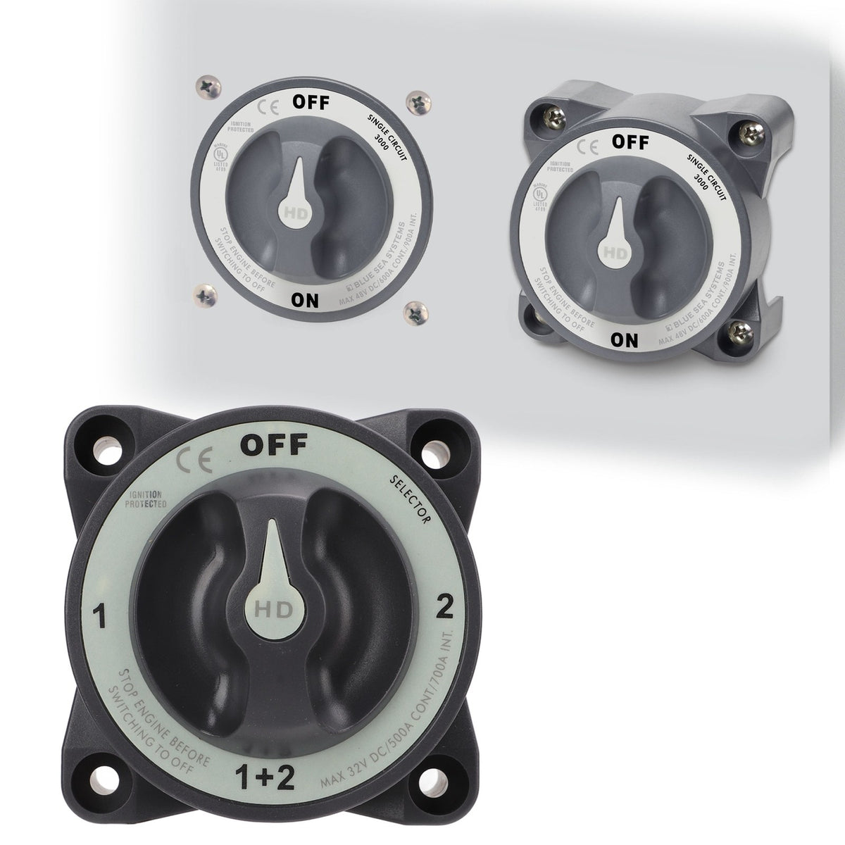 500A Marine Battery Disconnect Switch Heavy Duty 4 Position Battery Selector