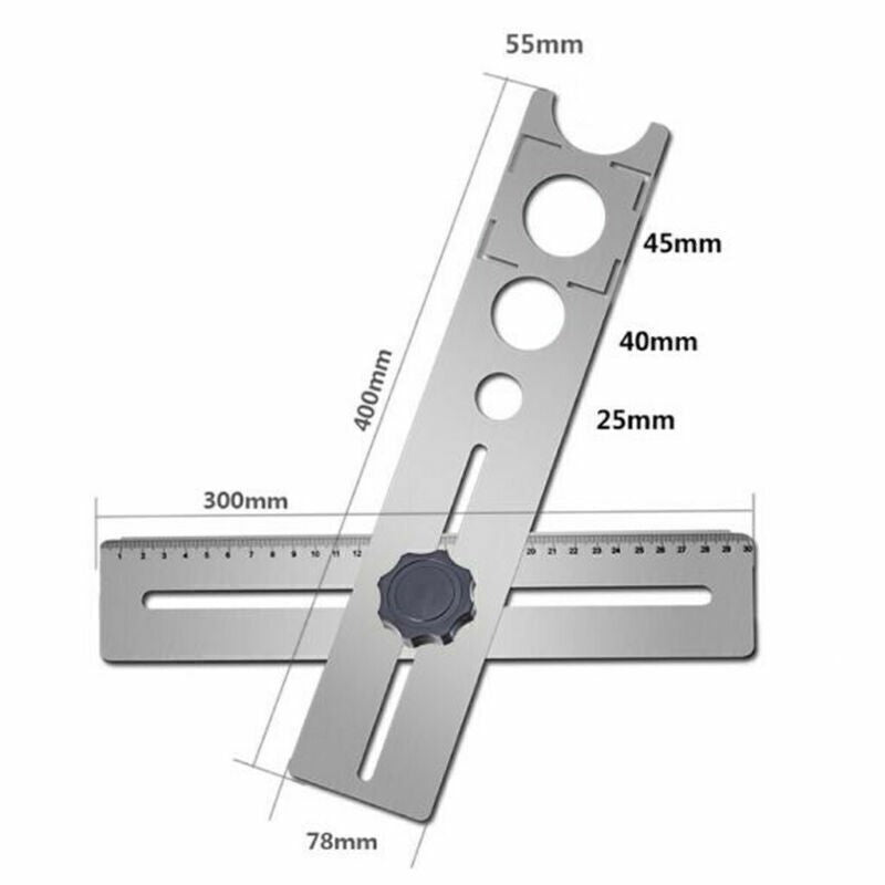 Stainless Steel Drill Guide Ruler Multi-functional Ceramic Tile Hole Locator