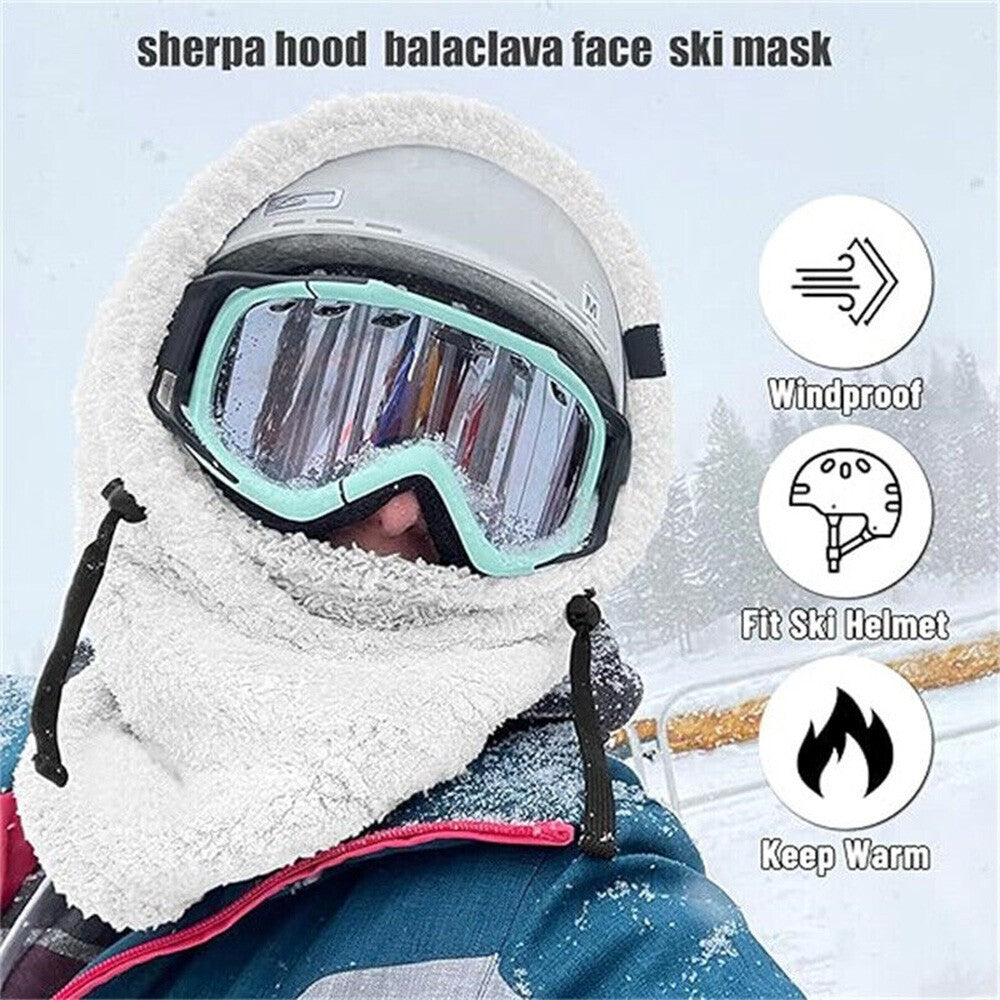 Sherpa Hood Ski Mask Winter Balaclava Windproof Warm Hood Cover Hat Cap Scarf