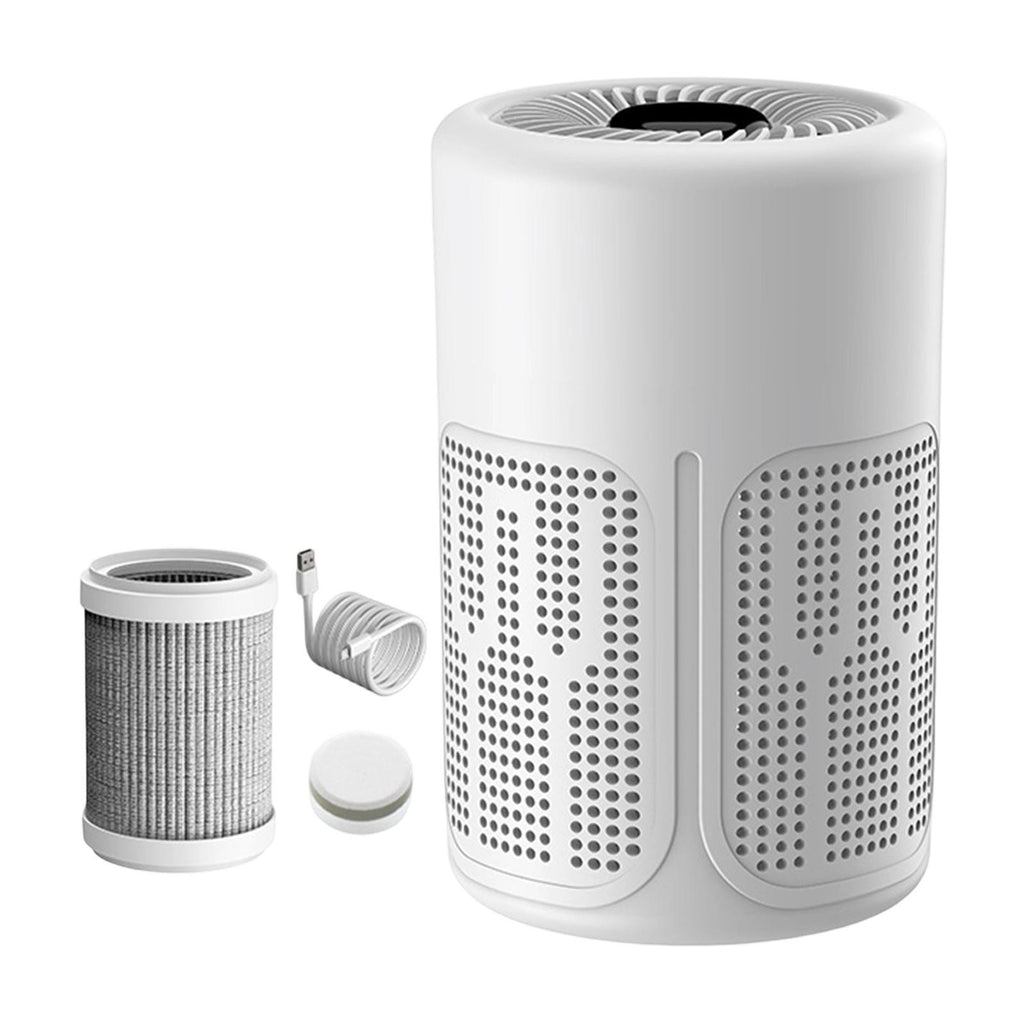 Mini Air Purifier White Plastic Smart Dust Sensor Freshener Device for Allergy