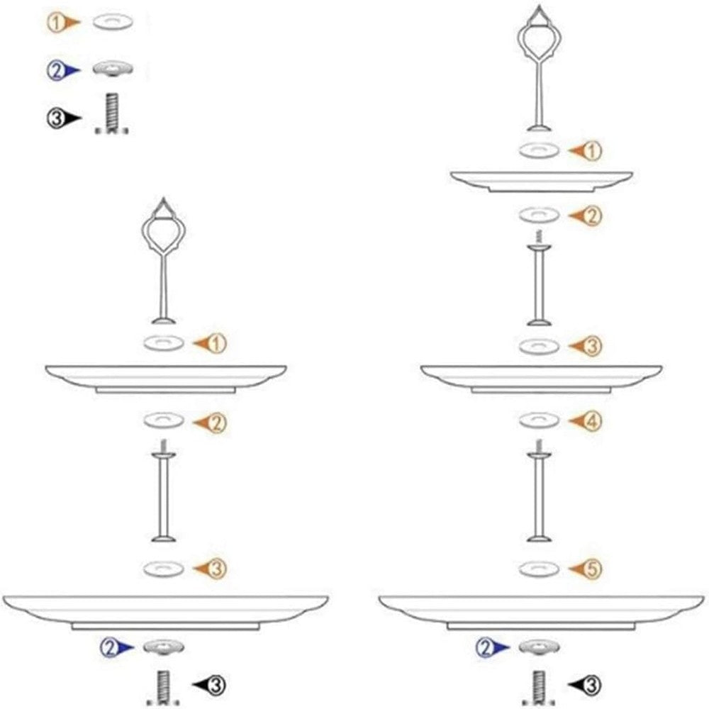 10X 3 Tiers Cake Plate Cupcake Stand Rack Fittings Handle Rod Wedding Party