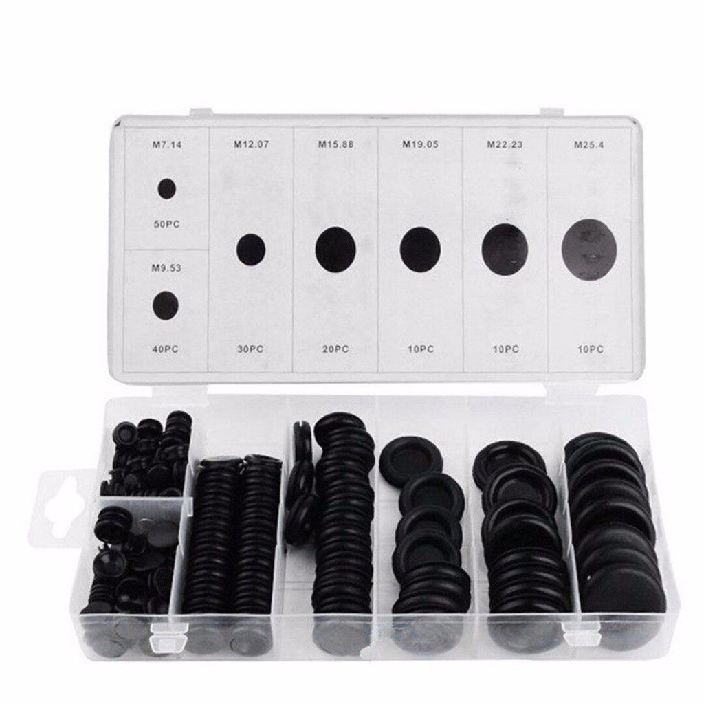 170pcs Rubber Grommet Set – Firewall Hole Plug Wire Gasket Kit for Car Electrica