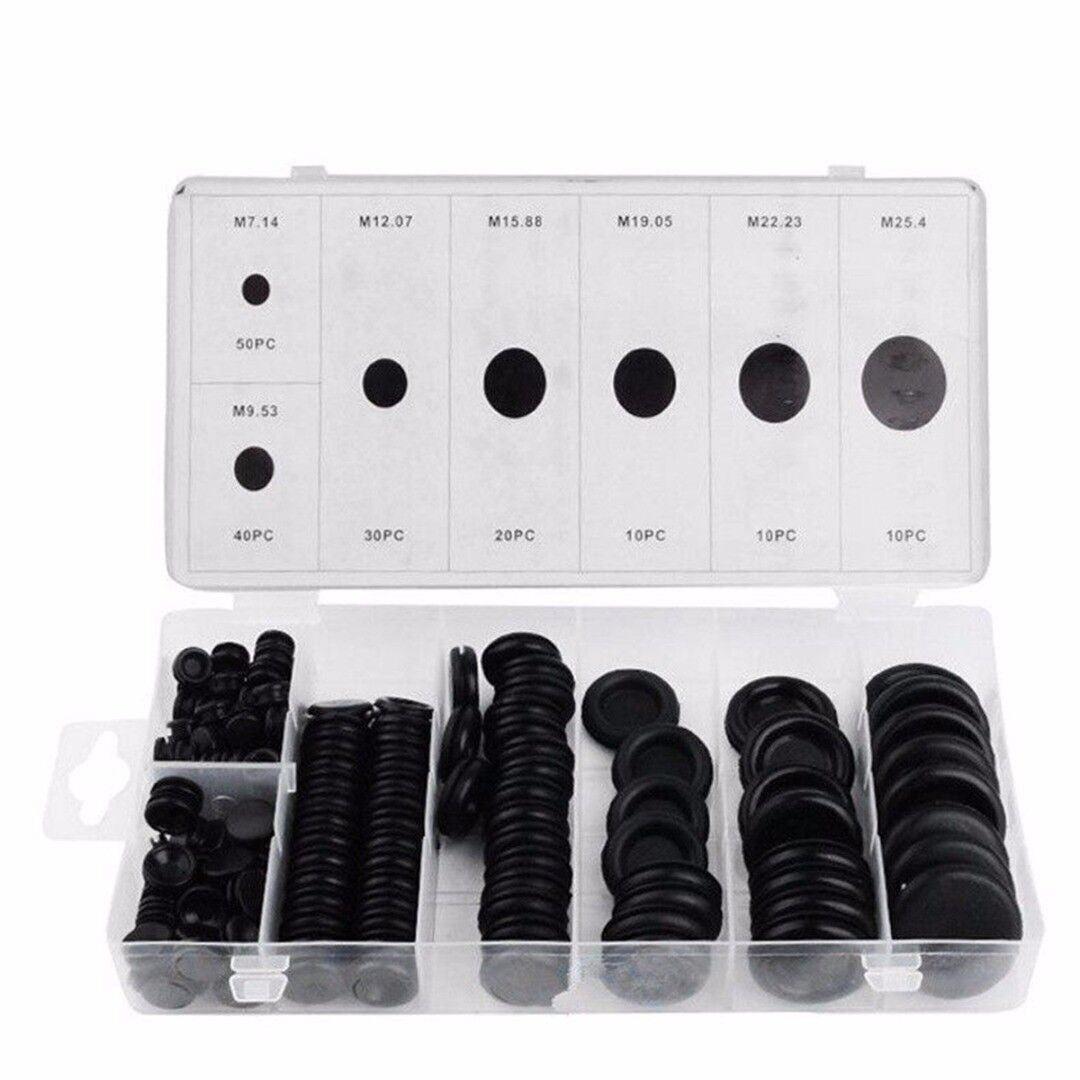 170pcs Rubber Grommet Set – Firewall Hole Plug Wire Gasket Kit for Car Electrica