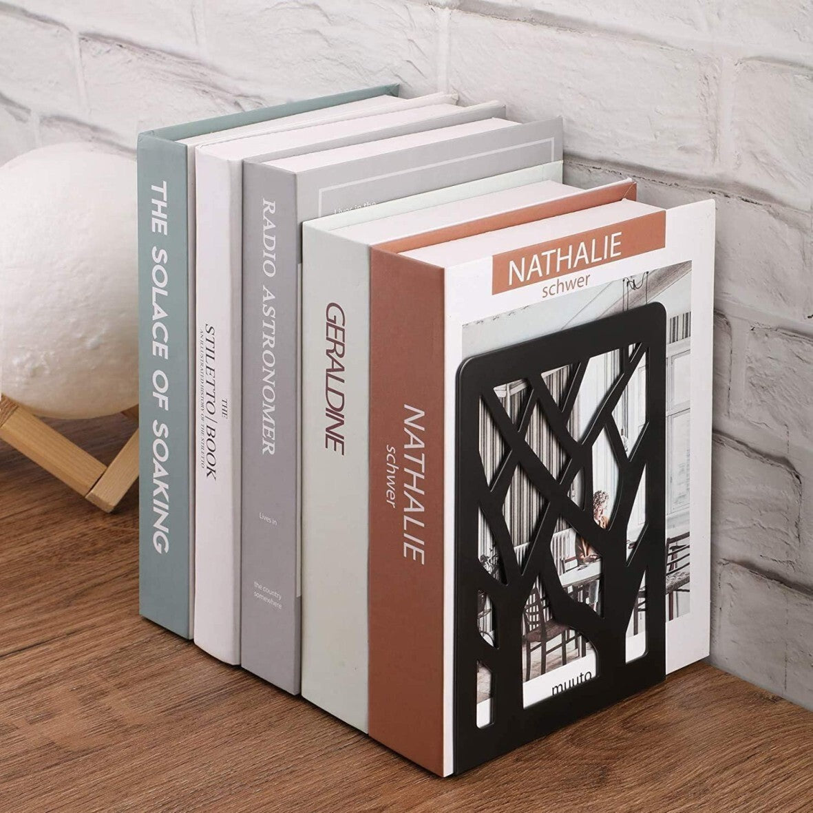 2 Pairs Decorative Heavy Duty Metal Bookends Book Ends 6.7'' Office Stationery