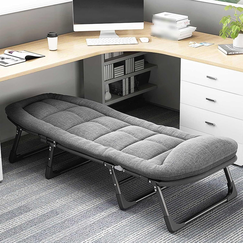 Portable Folding Guest Bed Sturdy Adjustable Folding Single Sleeper Bed W/ Mat