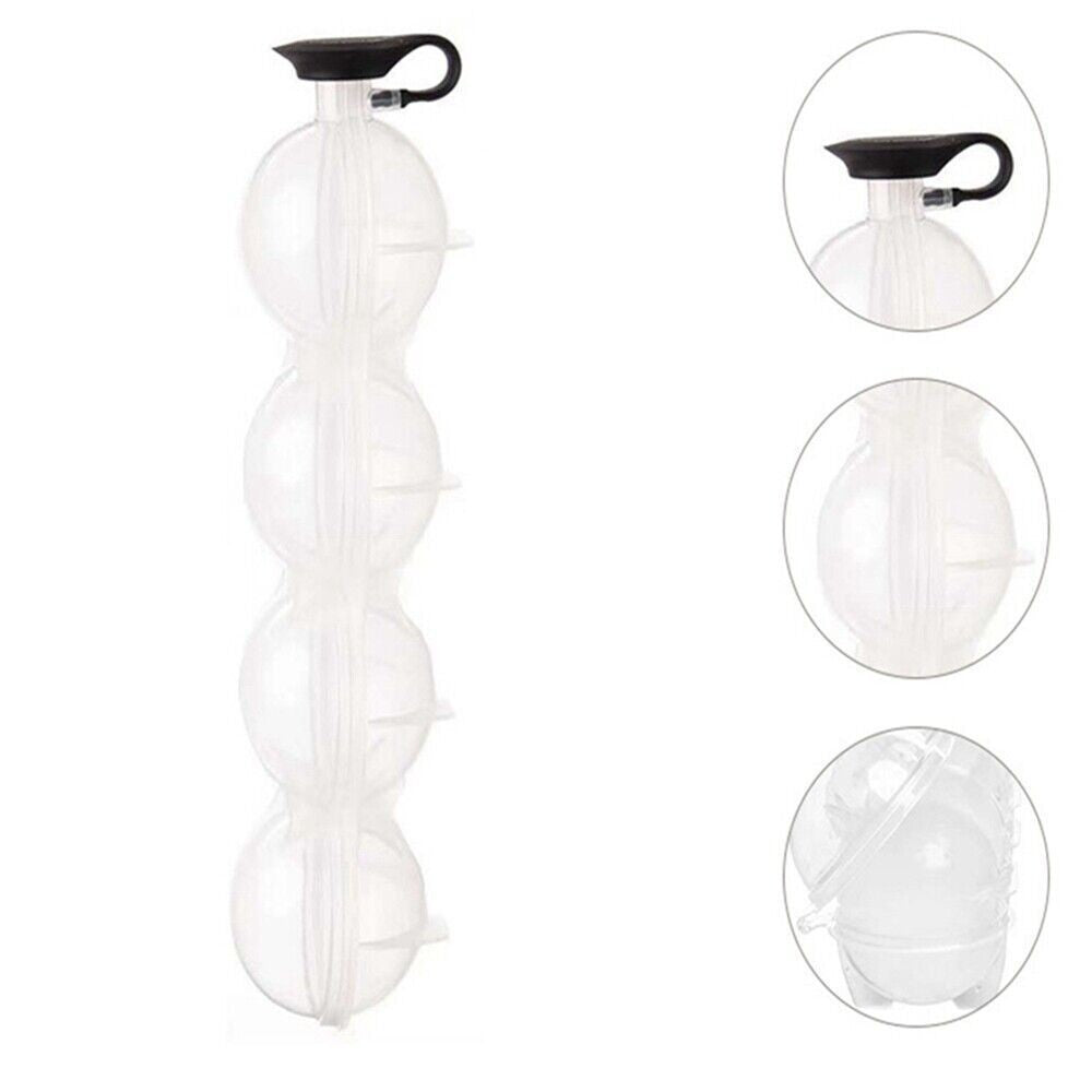 2PCS Ice Cube Bar Silicone 4 Ball Maker DIY Mold Sphere Large Tray Whiskey Mould