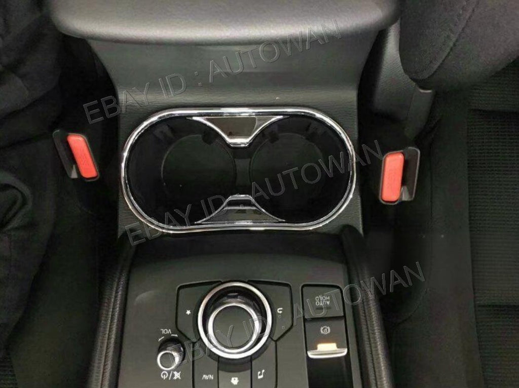 Chrome Front Water Holder Cup Frame Cover Trim For 2017-2022 Mazda CX-5 CX5 KF
