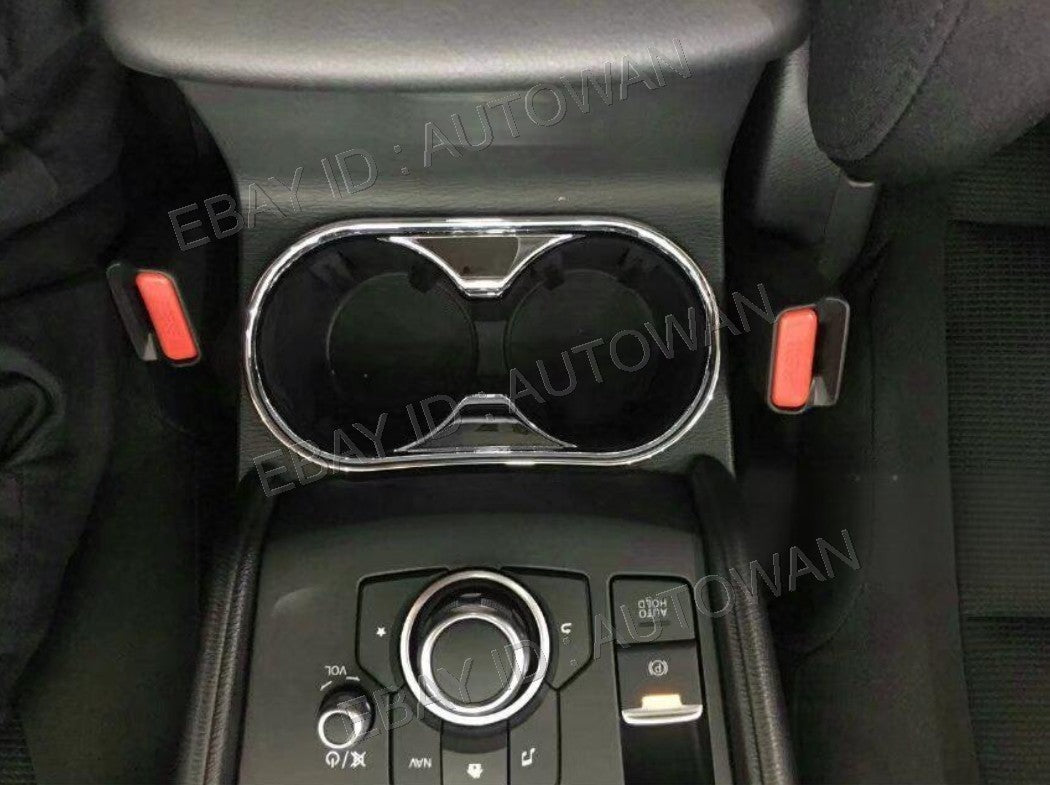 Chrome Front Water Holder Cup Frame Cover Trim For 2017-2022 Mazda CX-5 CX5 KF