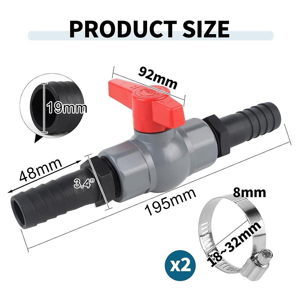 Dependable PVC Ball Valve with Barbed Hose Connector for Leak Free Operation