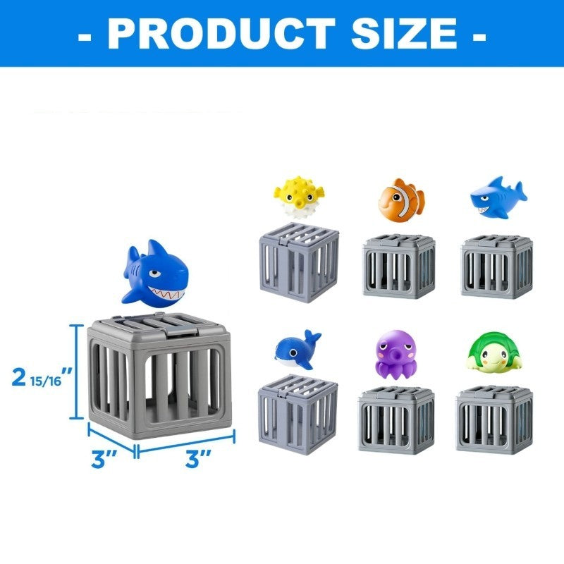 Interactive Pool Diving Rescued Toy Set For Kids Water Game Fun With Cage Animal