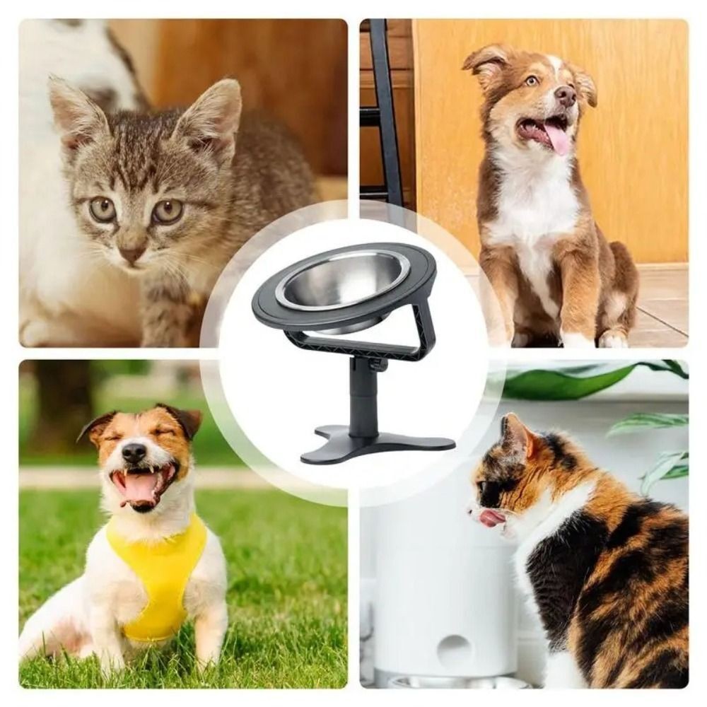 Elevated Dogs Bowl Large Size Height Adjustable Non-Slip Raised Metal Stands UK