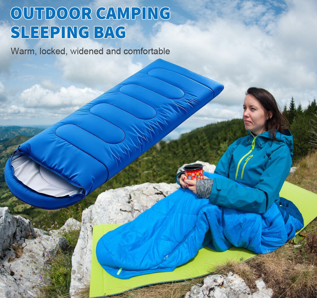 Waterproof 4 Season Envelope Sleeping Bag Single Zip Design Camping Hiking Use