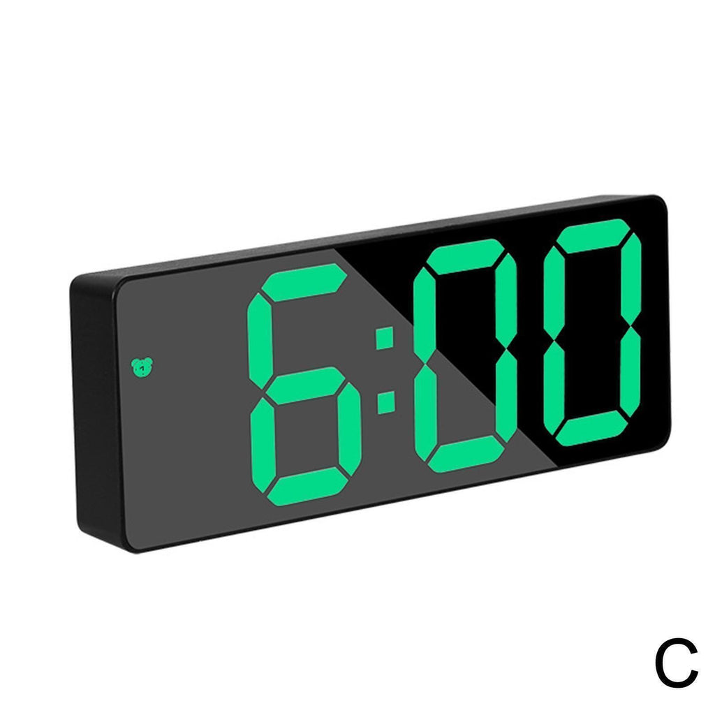 LED Digital Alarm Clock Bedside Snooze Time Temperature Night Mode Large Display