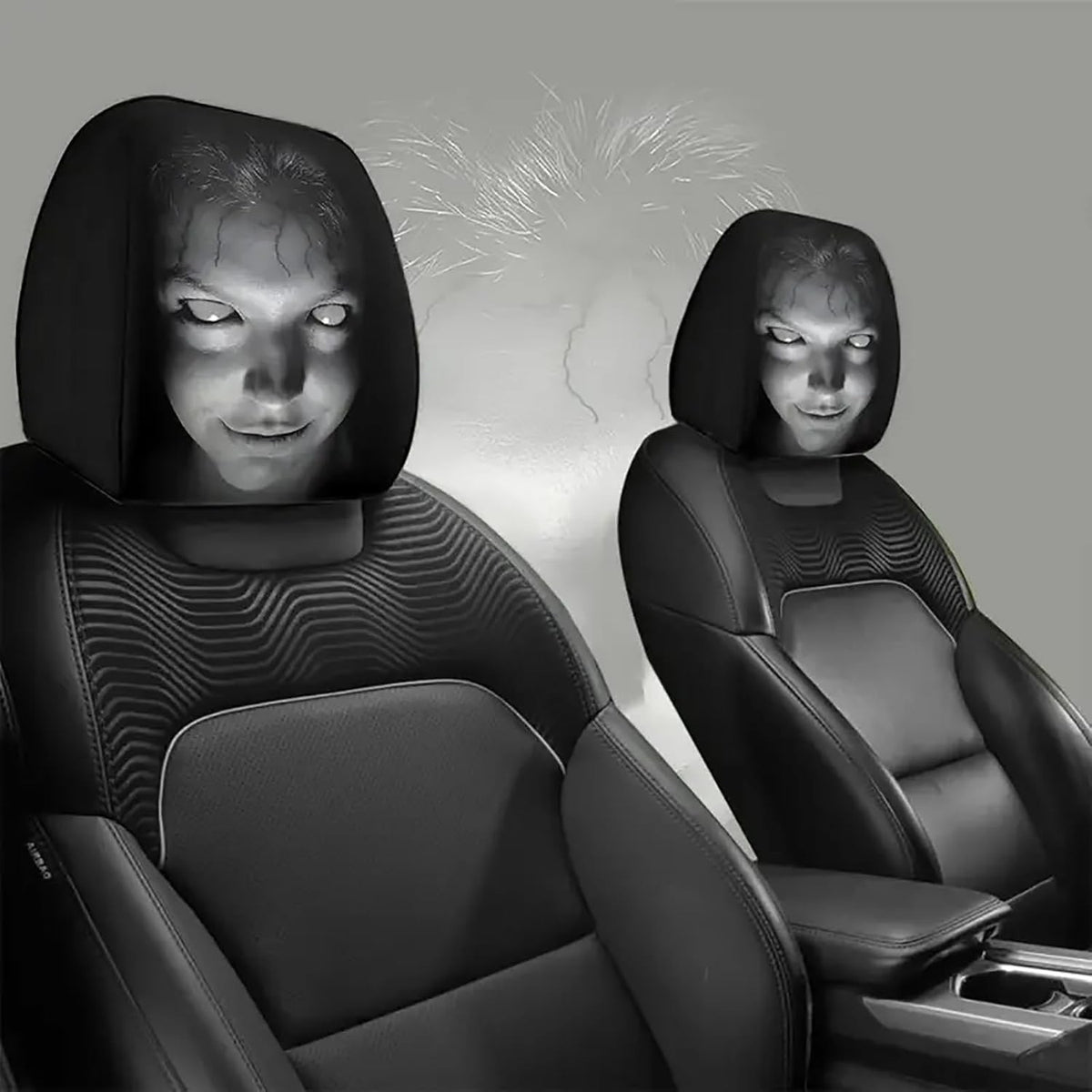 Car Headrest Covers Bold Funny Face Faces Cover, Humorous Car Cushion Covers