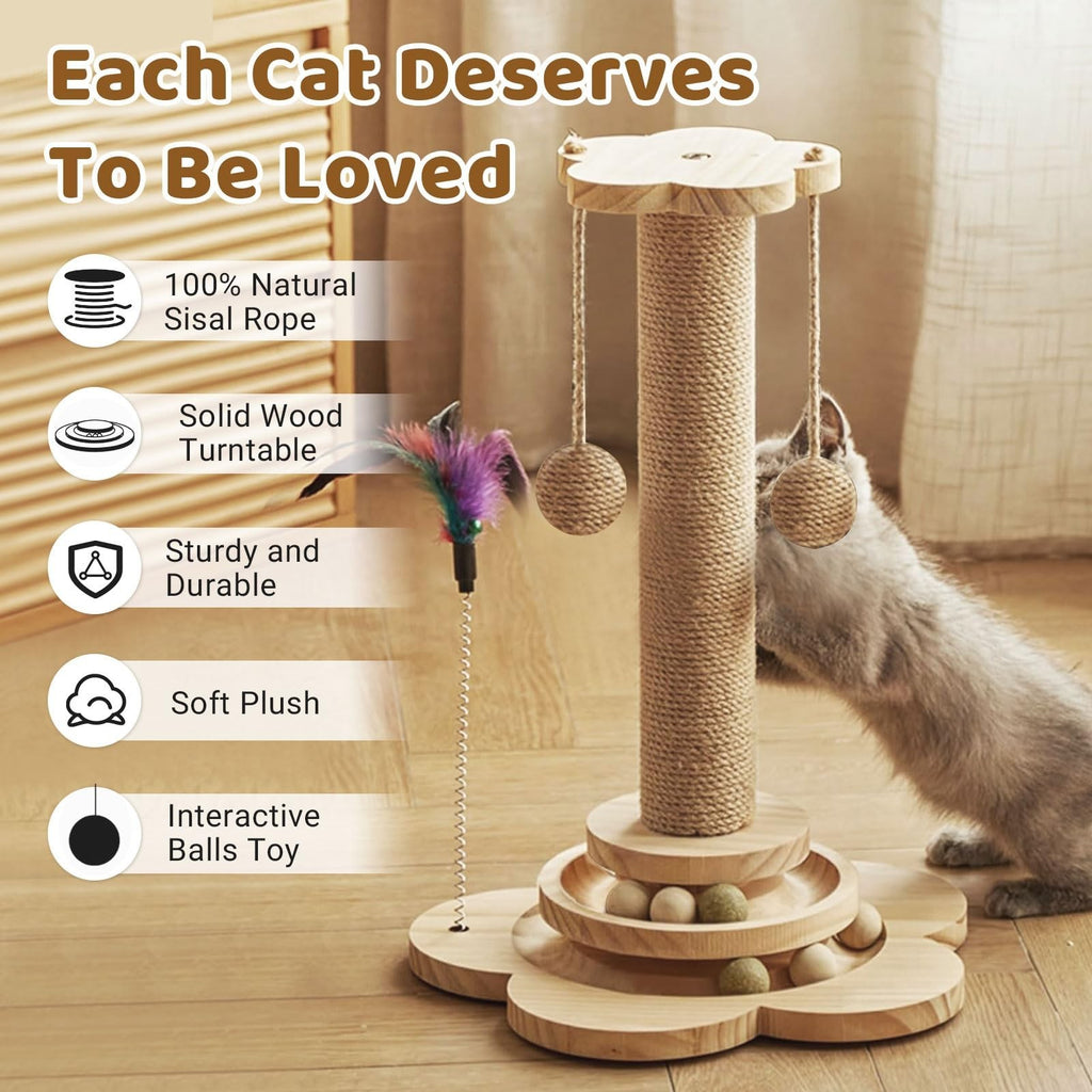 Tall Cat Scratching Post Cats Tree Scratcher Kitten Scratch Post Play Track Ball