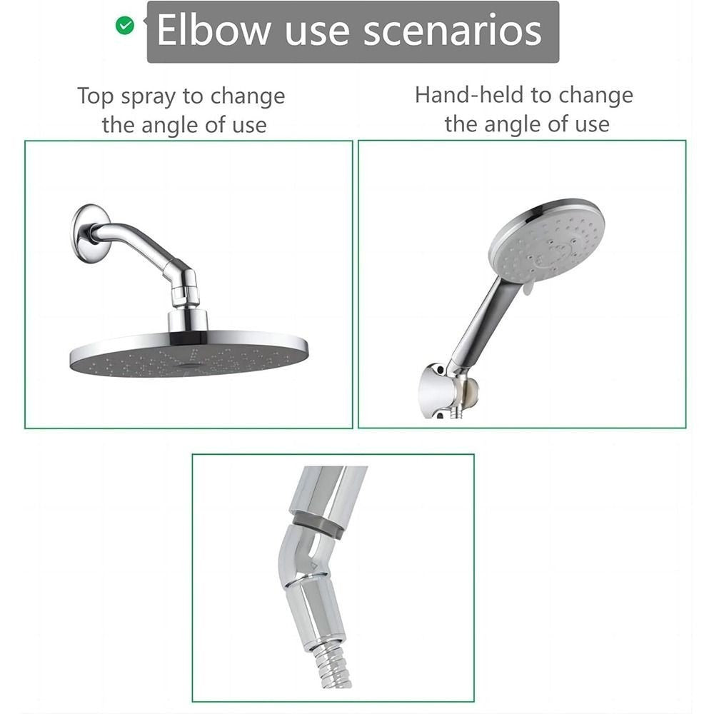 135 Degrees Shower Head Elbow Adapter Copper Adjust Bend Angle