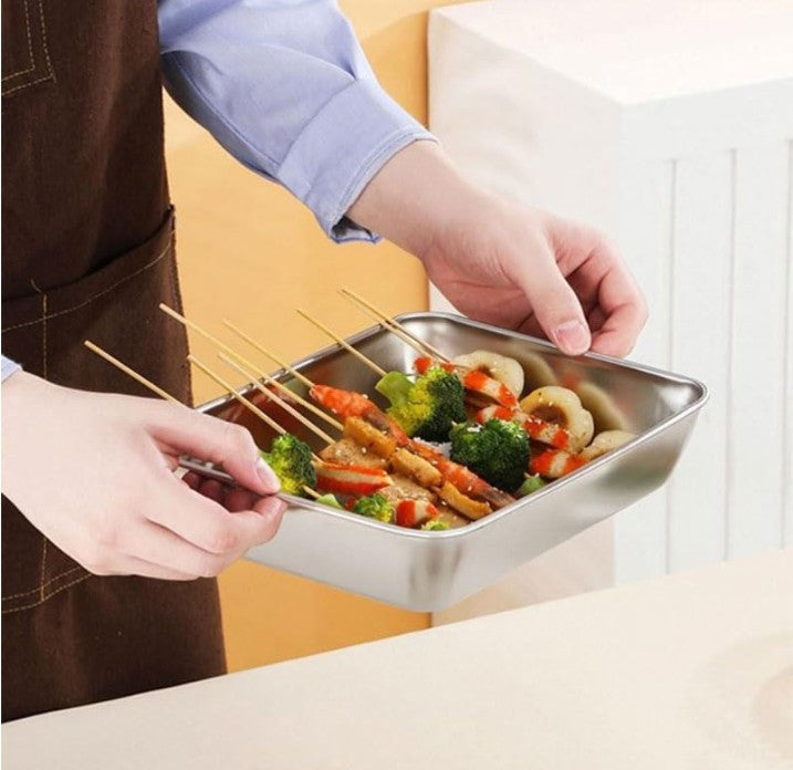 Stainless Steel Baking Pans Cake Pan,Stainless Steel Square Plate With Lid