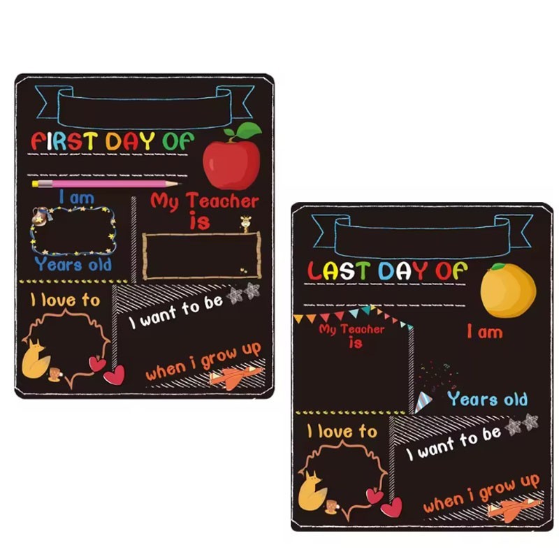 First Day of School Chalkboard, Last Day of School Sign Double-Sided Blackboard