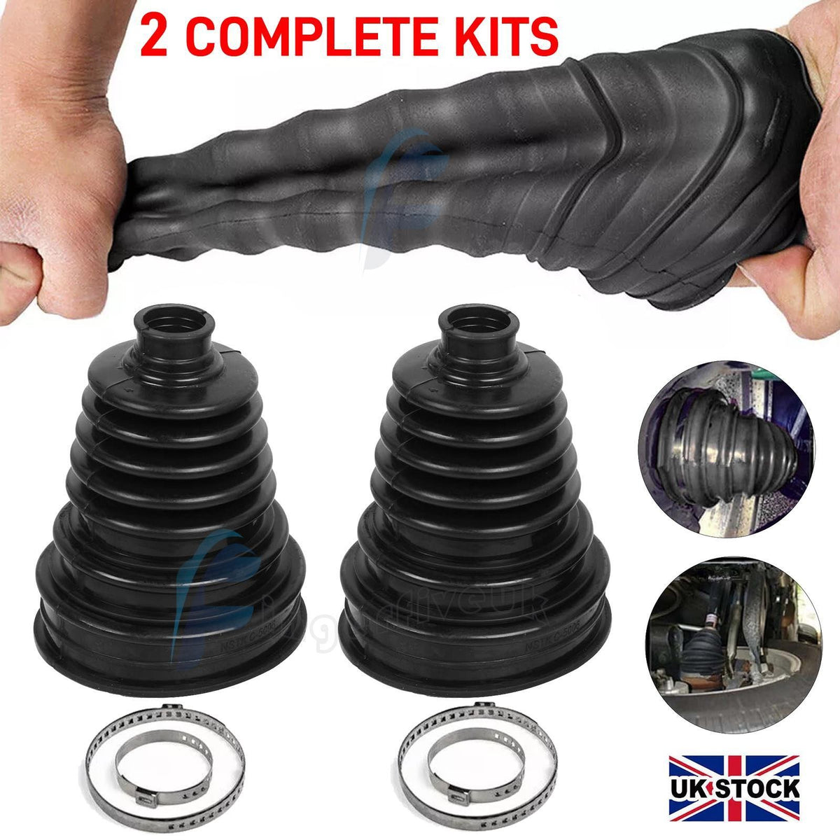 2X CV BOOT KIT STRETCHY UNIVERSAL FIT DRIVE SHAFT GATOR JOINT BOOT STRETCH SET