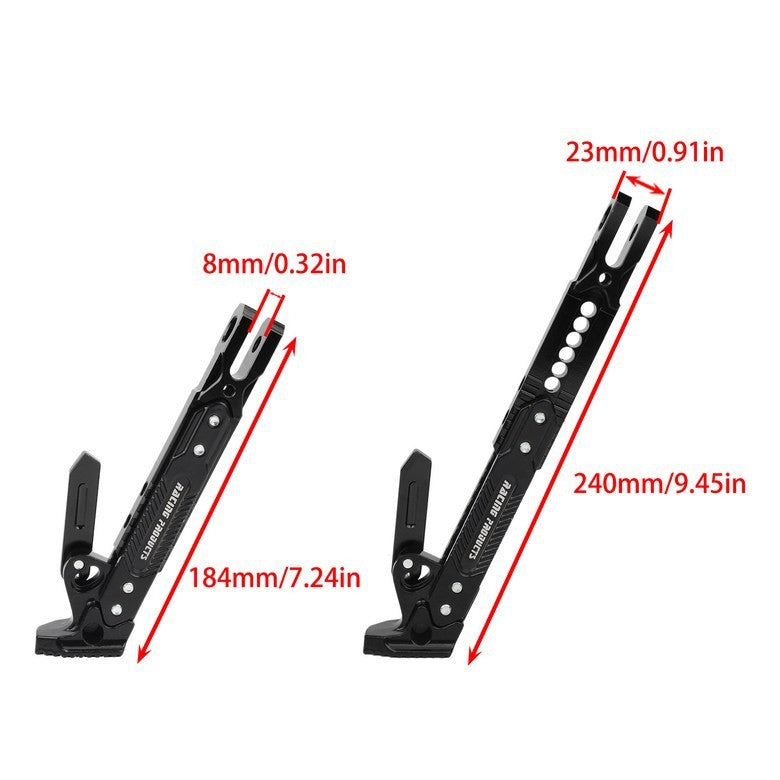 UK Motorcycle Universal Aluminium Adjustable CNC Side Foot Stand Support