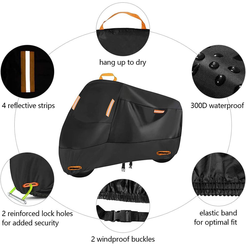 Waterproof Heavy Duty Motorcycle Motorbike Cover Outdoor Rain Dust UV Protector