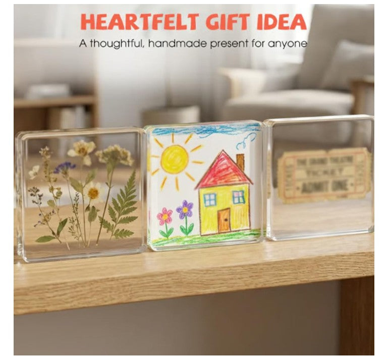 DIY Acrylic Fridge Magnets Kit with Adhesive Backing, Square Magnetic Frames
