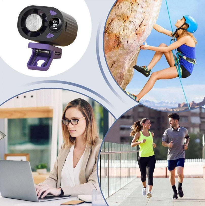 Clip On Ice Cold Fan for Waist Semiconductor Cooling with LED Display USB Fans