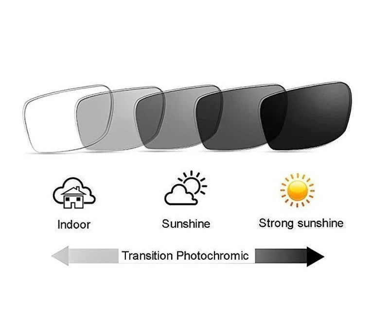 Progressive Photochromic Reading Glasses Titanium Frame Men Presbyopia Hyperopia