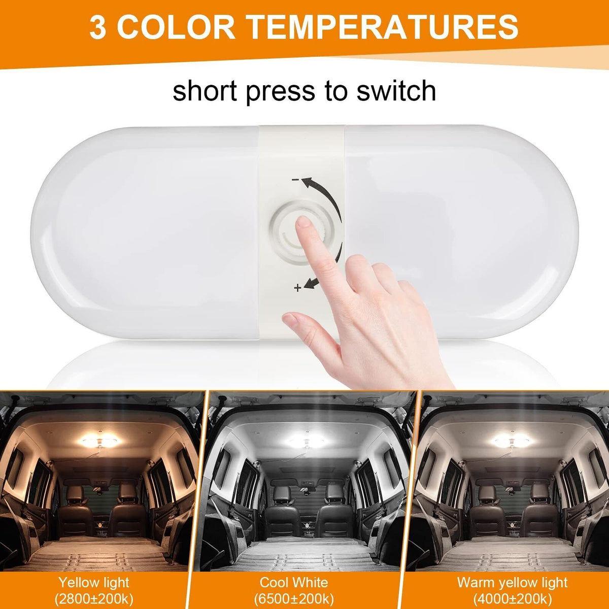 12V dimmable ceiling light with switch caravan for RV truck Motorhome lamps LED