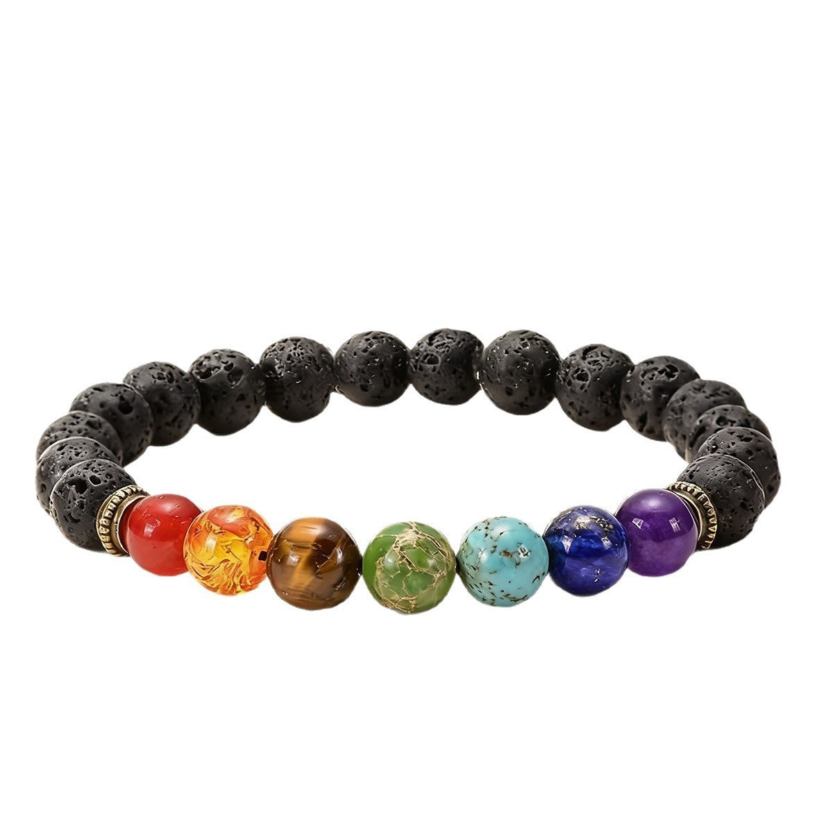 Colorful Volcanic Stone Braided Bracelet