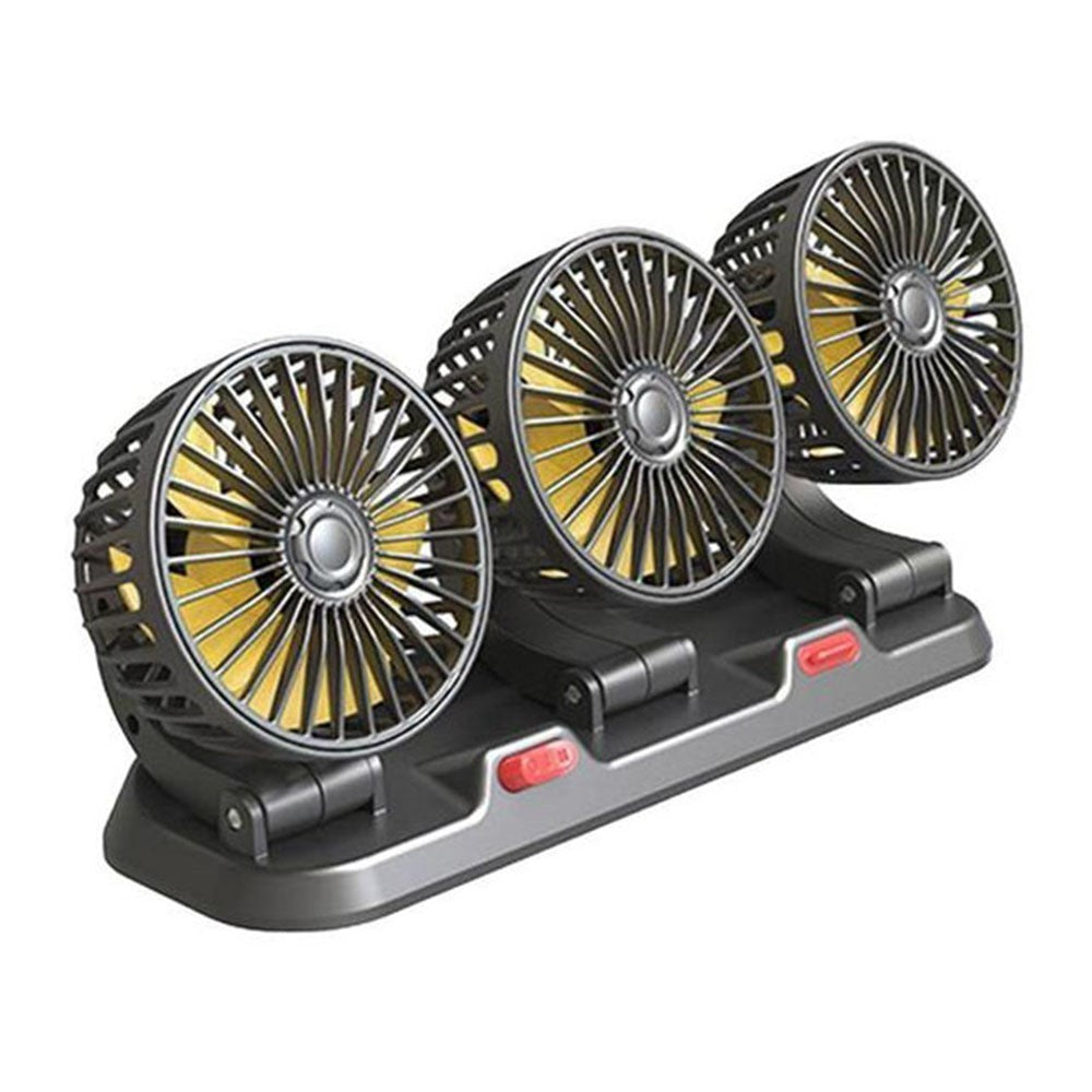 Summer Car Cooler Fan Interior 3-Head - Choose 5V-12V-24V Cigarette Lighter Plug