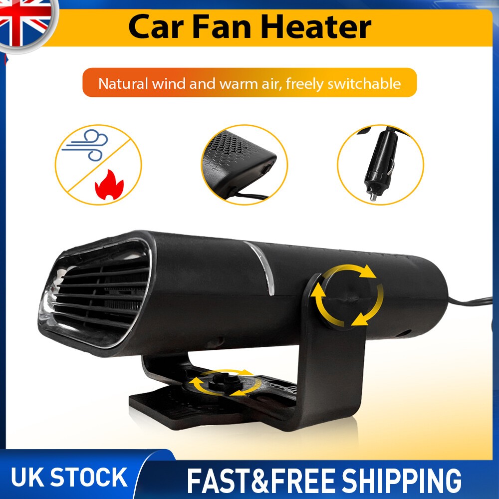 12V 150W Electric Heating Car Van Heater Defogger Demister Cooler Fan Portable