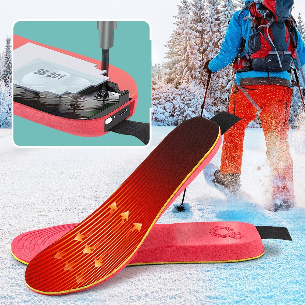 1 Pair Heated Insoles with APP Control Rechargeable Thermal Insoles Foot Warmers