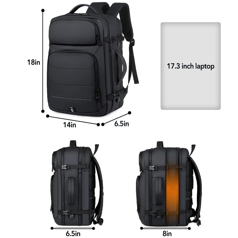 18 Inch 50L Large Rucksack, Expandable Laptop Backpack USB Port  Travel School
