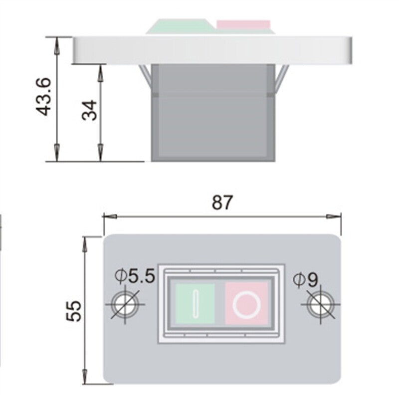 KJD6 Electromagnetic Switch AC 250V 6A Waterproof Push Button Switch for Machine