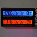 12V Car LCD Digital Clock In/Outdoor Temperature Thermometer Voltage Meter