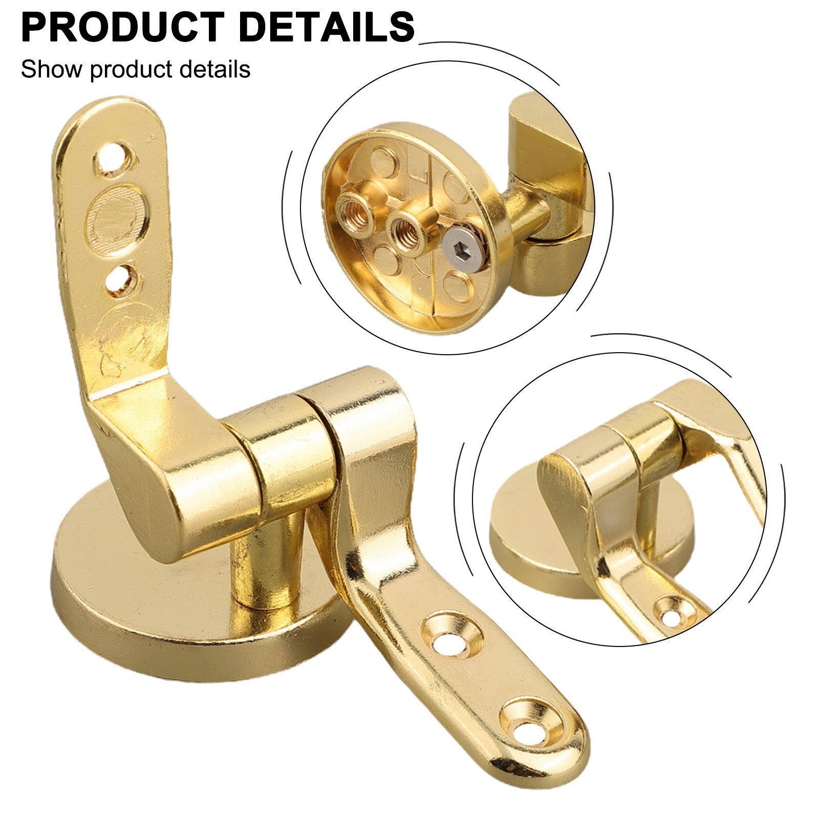 Zinc Alloy Gold Toilet For Seat Hinges Replacement Set for Lasting Use