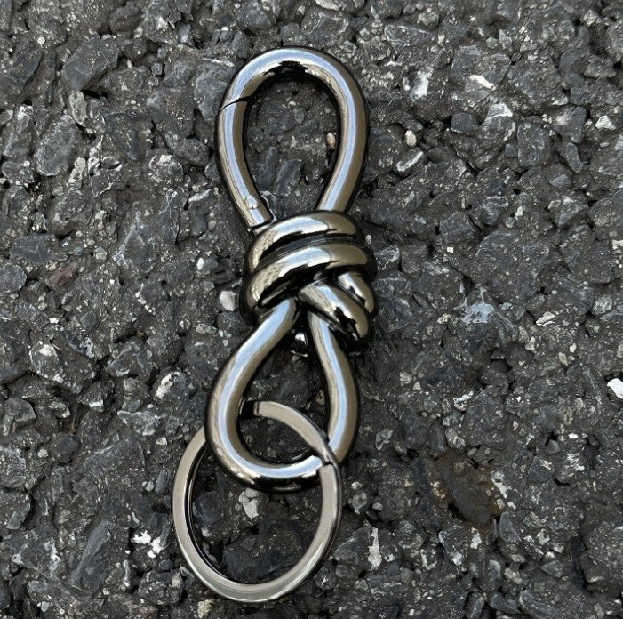 Gold Knot Carabiner,Heavy Duty Snap Hook Key Fob,Hardware Sliding Buckle