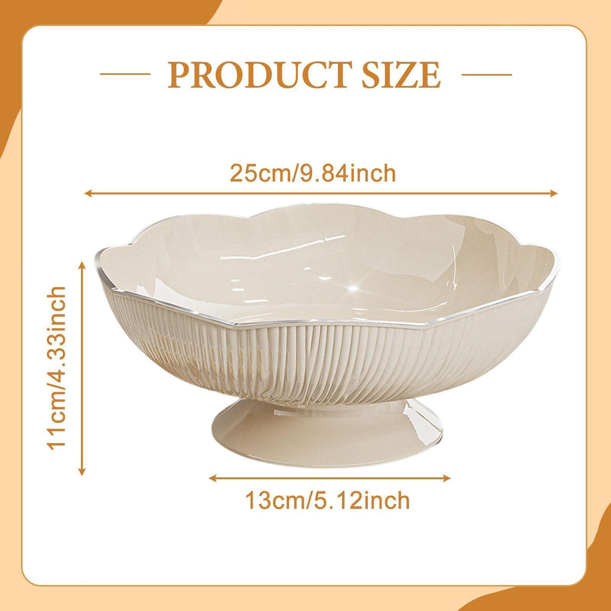 Fruit Bowl Decorative Bowl Table Centerpiece Decorative Dish Multipurpose Fruit