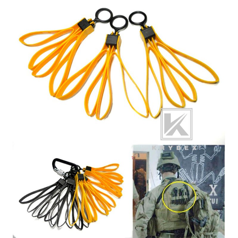 KRYDEX 3pc Tactical Tri-fold Disposable Restraints Plastic Handcuff Strap Yellow