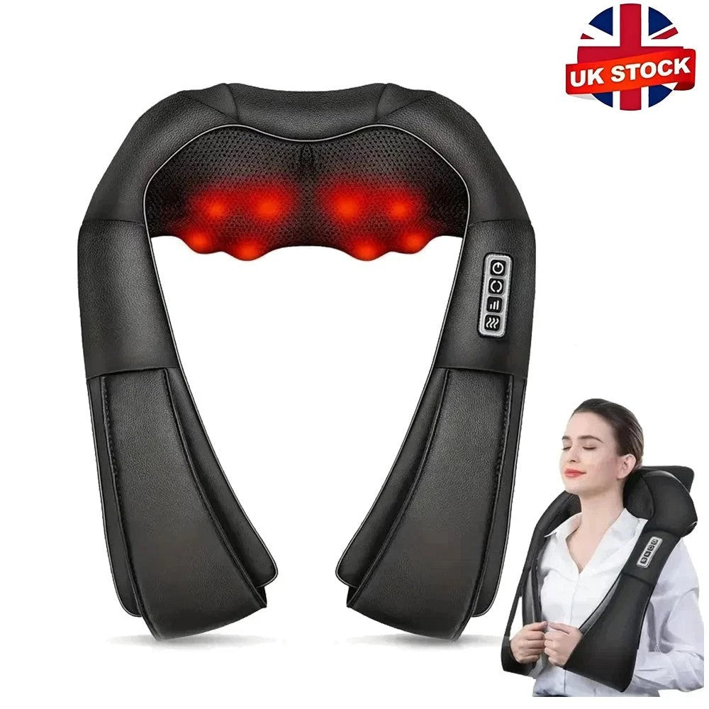 Neck Shoulder Massager Pillow Heated Deep Tissue Back Body Muscle ReliefMassager